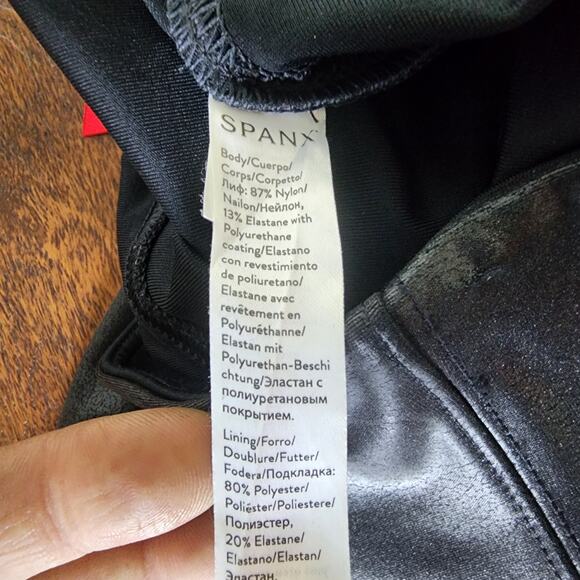 SPANX Faux Leather Leather-Like Vegan Leather Leggings, Small - Picture 8 of 8